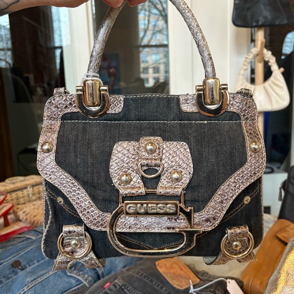 GUESS vintage denim mini purse